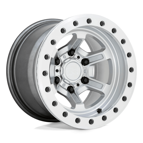 Black Rhino OFFSHOOT BEADLOCK GLOSS SILVER W/ MACHINED FACE 6X5.5 15X10 -38 112.1HB