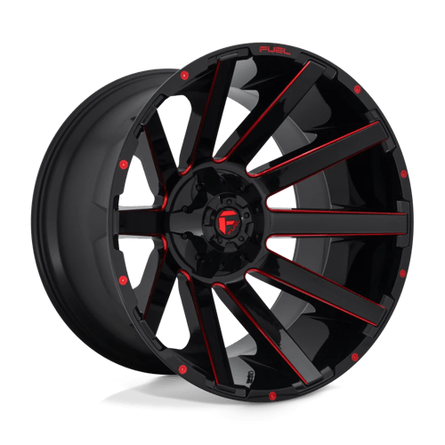 Fuel OffRoad D643 CONTRA GLOSS BLACK RED TINTED CLEAR 8X180 24X14 -75 124.2HB