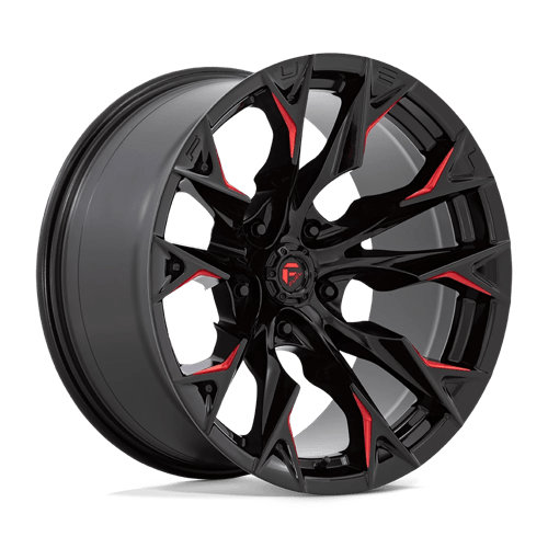 Fuel OffRoad D823 FLAME GLOSS BLACK MILLED W/ CANDY RED 5X5.0 20X10 -18 71.5HB