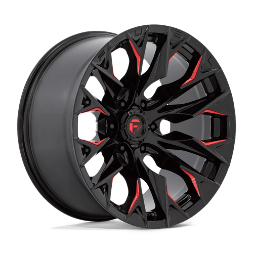 Fuel OffRoad D823 FLAME GLOSS BLACK MILLED W/ CANDY RED 6X5.5 20X10 -18 106.1HB