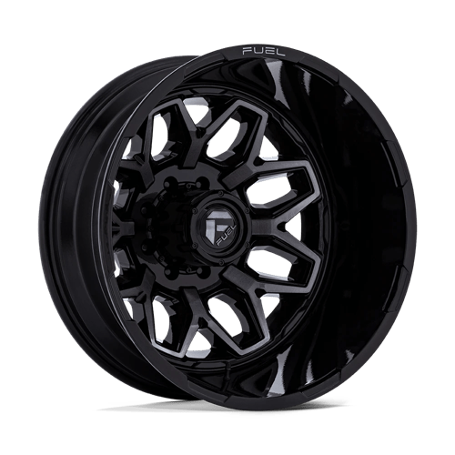 Fuel OffRoad D875 FLUX DUALLY GLOSS BLACK BRUSH-FC GRAY TINT 8X170 22X8.25 -227 125.1HB
