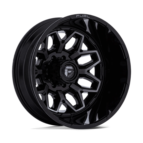 Fuel OffRoad D875 FLUX DUALLY GLOSS BLACK BRUSH-FC GRAY TINT 8X6.5 22X8.25 -240 121.5HB