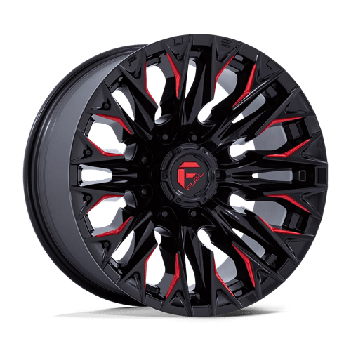 Fuel OffRoad D823 FLAME GLOSS BLACK MILLED W/ CANDY RED 8X6.5 20X9 +1 125.1HB