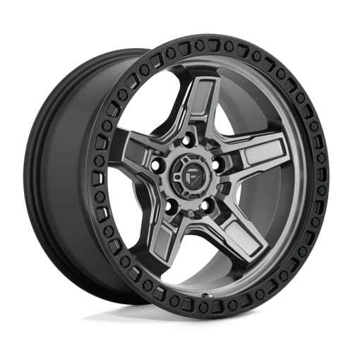 Fuel OffRoad D698 KICKER MATTE GUN METAL BLACK BEAD RING 5X5.0 17X9 -12 71.5HB