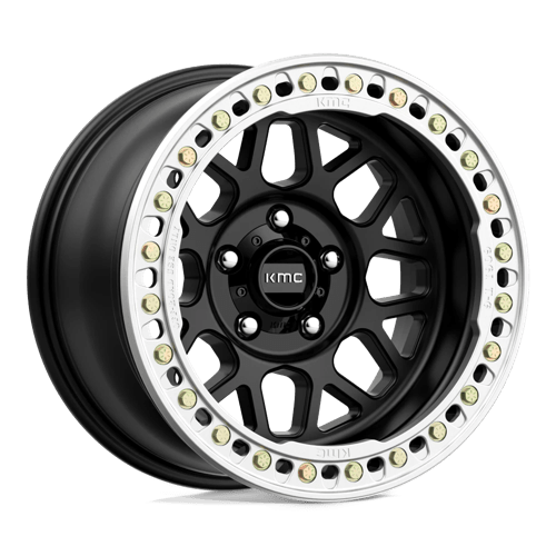 KMC KM235 GRENADE CRAWL BEADLOCK SATIN BLACK 8X6.5 17X8.5 +0 125.1HB
