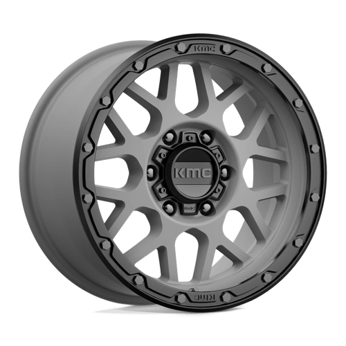 KMC KM535 GRENADE OFF-ROAD MATTE GRAY W/ MATTE BLACK LIP 6X135 17X9 +18 87.1HB