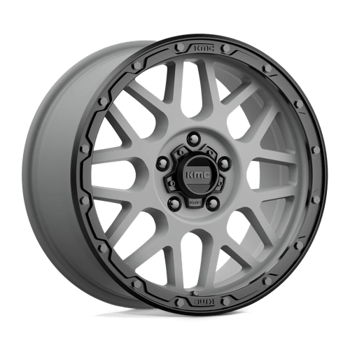 KMC KM535 GRENADE OFF-ROAD MATTE GRAY W/ MATTE BLACK LIP 5X5.0 18X8.5 +35 71.5HB