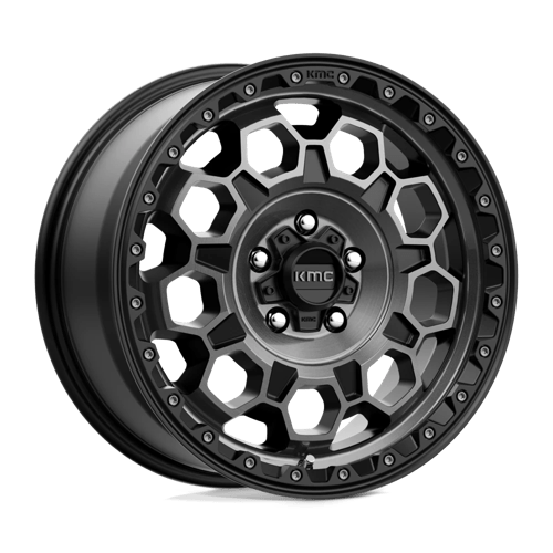 KMC KM545 TREK SATIN BLACK W/ GRAY TINT 6X5.5 17X9 -12 106.1HB