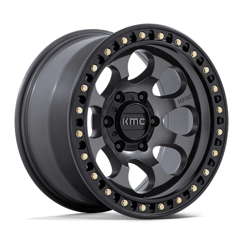 KMC KM550 RIOT SBL ANTHRACITE W/ SATIN BLACK LIP 5X5.0 17X9 -12 71.5HB