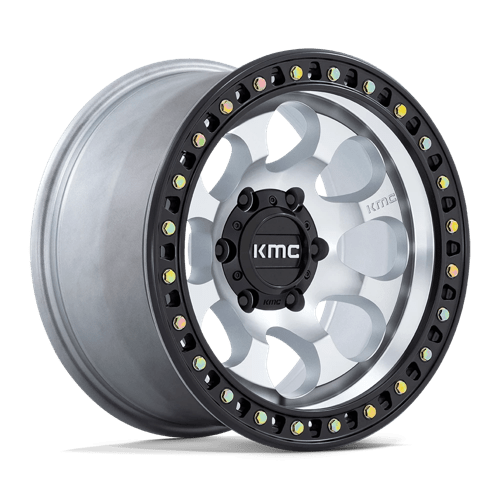 KMC KM550 RIOT SBL MACHINED W/ SATIN BLACK LIP 6X5.5 17X8.5 +10 106.1HB