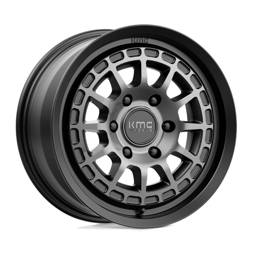KMC KM719 CANYON SATIN BLACK W/ GRAY TINT 6X5.5 17X8 +35 100.3HB
