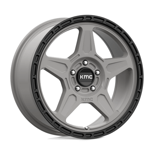 KMC KM721 ALPINE SATIN GRAY W/ BLACK LIP 5X112 18X8 +38 66.56HB
