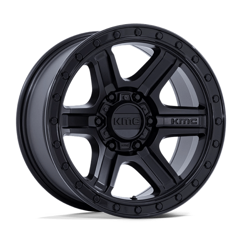 KMC KM551 OUTRUN MATTE BLACK W/ GLOSS BLACK LIP 6X5.5 17X8.5 -10 106.1HB
