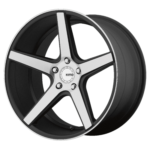 KMC KM685 DISTRICT SATIN BLACK W/ MACHINED FACE 5X120 22X10.5 +40 74.1HB