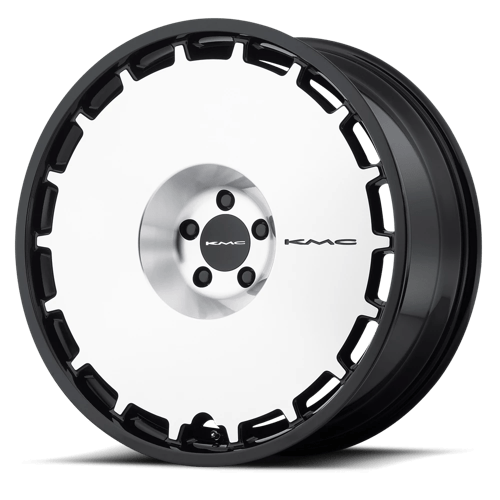KMC KM689 SKILLET SATIN BLACK BRUSHED FACE 6X5.5 24X9.5 +15 106.1HB