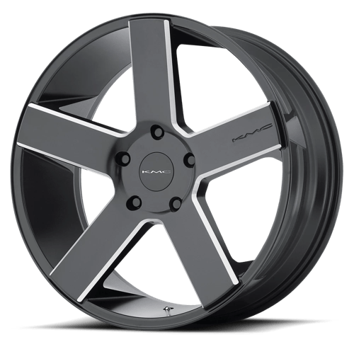 KMC KM690 MC 5 SATIN BLACK W/ MILLING 6X5.5 22X9 +30 106.1HB