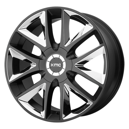 KMC KM710 TAKEDOWN SATIN BLACK W/ CHROME INSERTS 6X135/5.5 24X9.5 +30 100.3HB