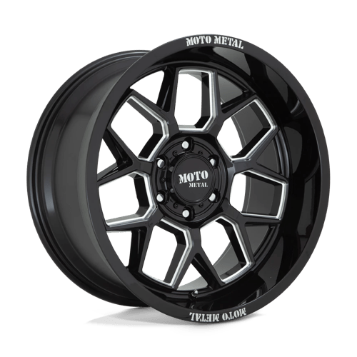 Moto Metal MO803 BANSHEE GLOSS BLACK MILLED 5X5.0 20X10 -18 71.5HB