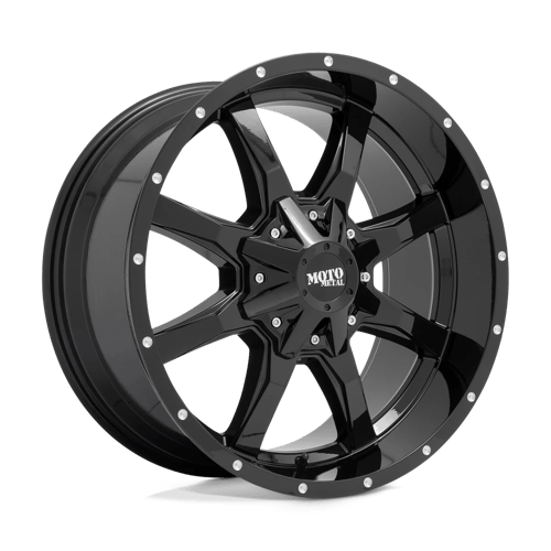 Moto Metal MO970 GLOSS BLACK W/ MILLED LIP 5X5.5/150 22X10 -18 110.1HB