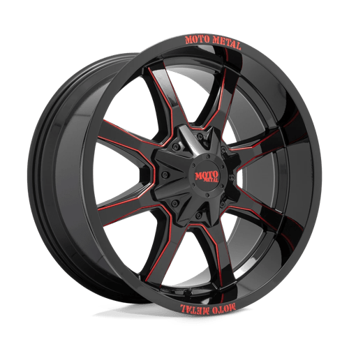 Moto Metal MO970 GLOSS BLACK MILLED W/ RED TINT & MOTO METAL ON LIP 6X135/5.5 20X9 +0 106.1HB