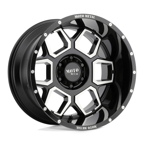 Moto Metal MO981 SPADE GLOSS BLACK MACHINED 8X6.5 20X10 -24 125.1HB