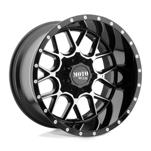 Moto Metal MO986 SIEGE GLOSS BLACK MACHINED 6X135/5.5 22X10 -18 106.1HB