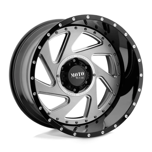 Moto Metal MO989 CHANGE UP GLOSS BLACK MILLED W/ BRUSHED INSERTS 5X5.0 20X12 -44 71.5HB