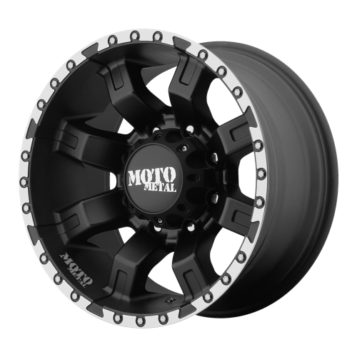 Moto Metal MO968 SATIN BLACK W MACHINED FLANGE 8X180 20X12 -44 124.2HB