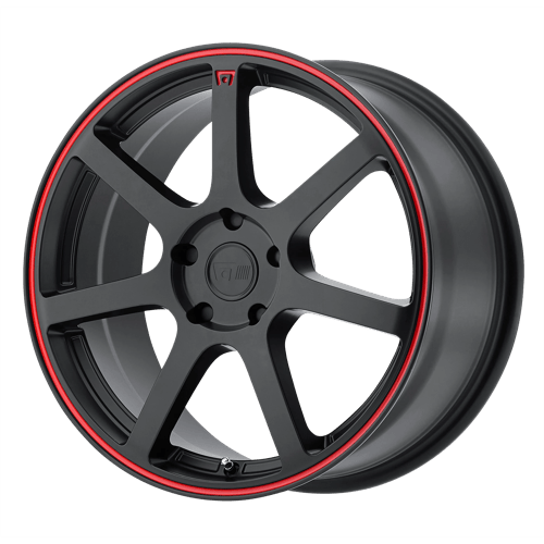 Motegi MR132 MATTE BLACK W/ RED STRIPE 5X120 18X8 +35 74.1HB