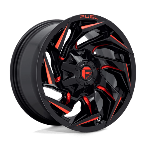 Fuel OffRoad D755 REACTION GLOSS BLACK MILLED W/ RED TINT 5X5.5/150 18X9 -12 110.1HB