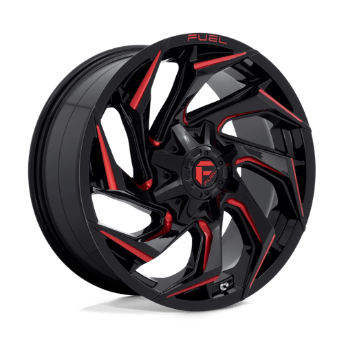 Fuel OffRoad D755 REACTION GLOSS BLACK MILLED W/ RED TINT 8X180 20X9 +20 124.2HB