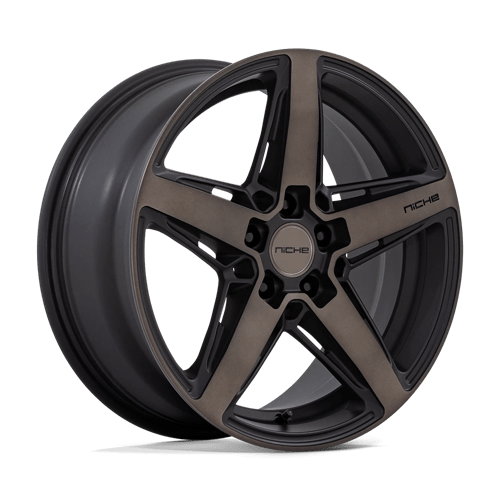 Niche M271 TERAMO MATTE BLACK W/ DOUBLE DARK TINT FACE 5X4.25 18X8 +40 72.56HB