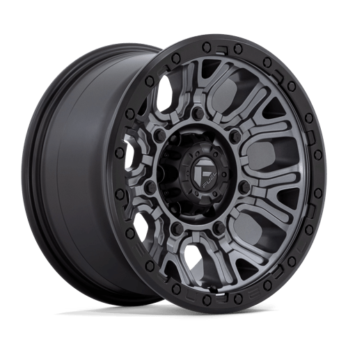 Fuel OffRoad D825 TRACTION MATTE GUNMETAL W/ BLACK RING 6X5.5 17X9 +1 106.1HB