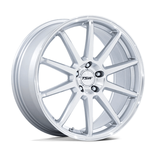 TSW TW004 CANARD GLOSS SILVER W/ MACHINED FACE 5x114.3 19X10.5 +43 72.56HB