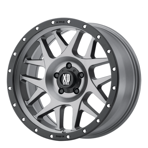 XD XD127 BULLY MATTE GRAY W/ BLACK RING 6X5.5 18X9 +18 106.1HB