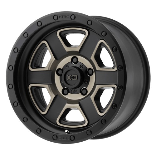 XD XD133 FUSION OFF-ROAD SATIN BLACK MACH W/ DARK TINT CLEAR COAT 8X6.5 18X9 +0 125.1HB