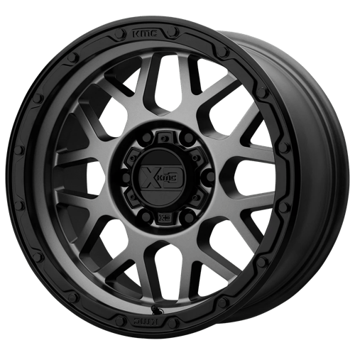 XD XD135 GRENADE OR MATTE GRAY W/ MATTE BLACK LIP 8X180 17X9 +18 124.2HB