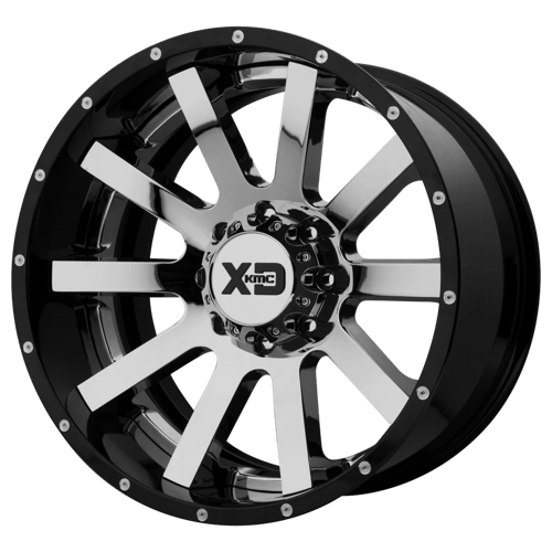 XD XD200 HEIST CHROME CENTER W/ GLOSS BLACK MILLED LIP 8X170 22X12 -44 125.1HB