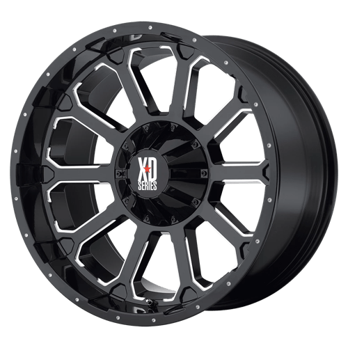 XD XD806 BOMB GLOSS BLACK W/ MILLED ACCENTS 5X5.0/135 18X9 +0 87.1HB
