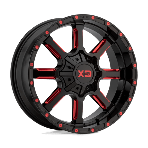 XD XD838 MAMMOTH GLOSS BLACK MILLED W/ RED TINT 8X180 22X10 -18 124.2HB