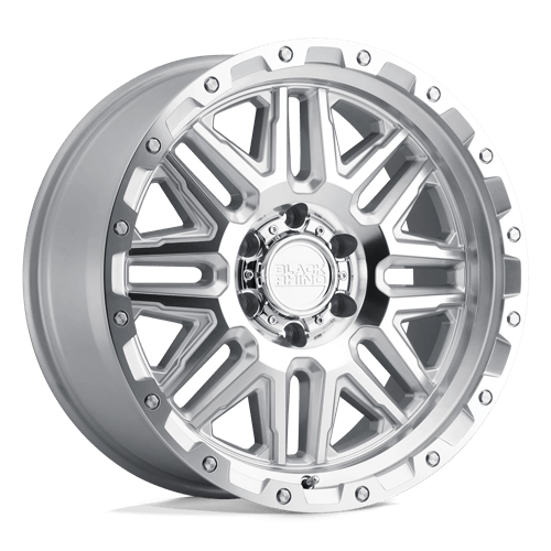 Black Rhino ALAMO SILVER W/ MIRROR FACE & STAINLESS BOLTS 6X5.5 20X9 +12 112.1HB