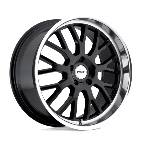TSW TREMBLANT GLOSS BLACK W/ MIRROR CUT LIP 5X120 19X9.5 +45 76.1HB