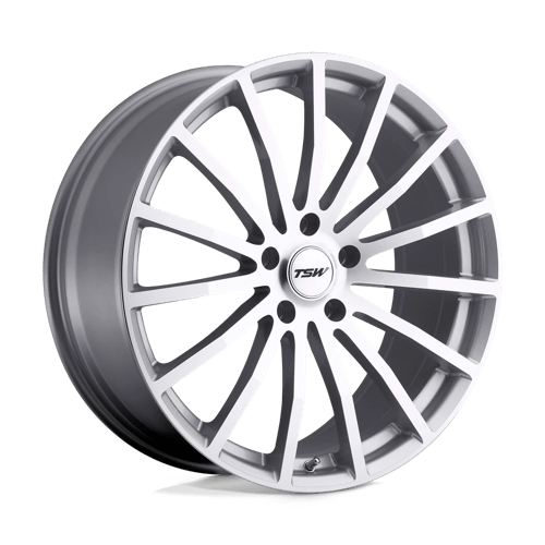 TSW MALLORY SILVER W/ MIRROR CUT FACE 5x114.3 17X8 +40 76.1HB