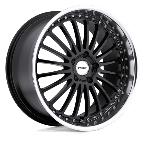 TSW SILVERSTONE GLOSS BLACK W/ MIRROR CUT LIP 5X110 17X8 +40 72.1HB