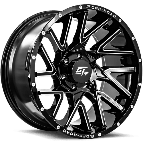 GT OFFROAD Aggression Gloss Black Milled 20X9 5x139.7 +12 108.1HB