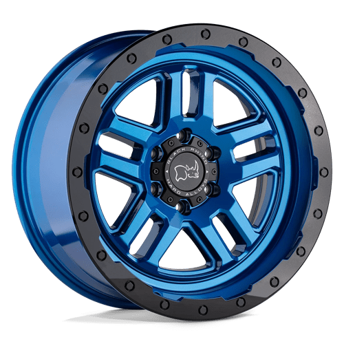 Black Rhino BARSTOW DEARBORN BLUE W/ BLACK RING 6X5.5 20X9.5 +12 112.1HB