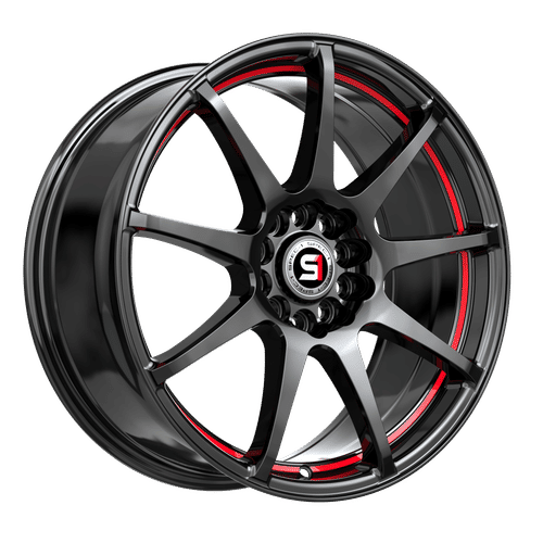 SPEC-1 RACING SP-67GBRL Gloss Black / Red Line 17X7 5x114.3/5x120 +42 73.1HB