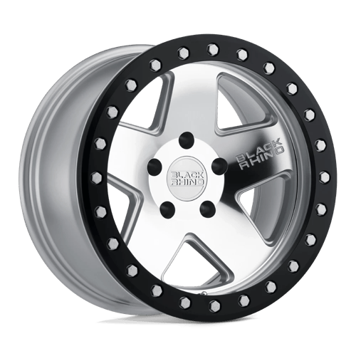 Black Rhino CRAWLER SILVER W/ MIRROR FACE & BLACK LIP RING 6X135 17X8.5 +0 87.1HB