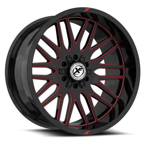 XF OFFROAD XF-240 Gloss Black Milled Red 20X9 6x135/6x139.7 +12 106.4HB