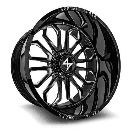 Sentali Forged SF3BM Gloss Black Milled 28X16 5x127 +-99 71.5HB